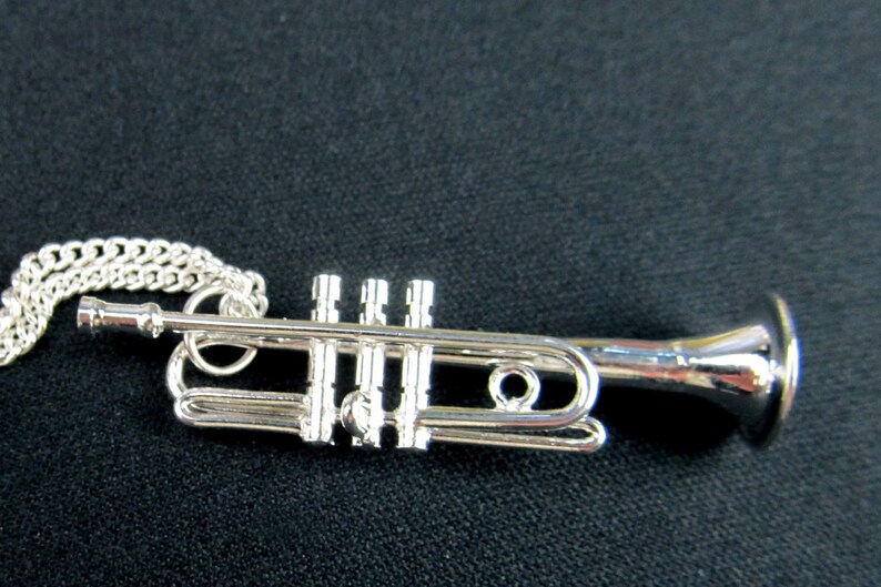 Trumpet Necklace Miniblings Orchestra 60cm Box Silver Plated