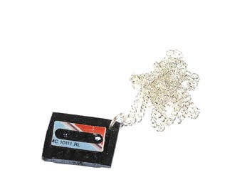 Cassette Tape Necklace Miniblings 45Cm DJ Mix Tape Record Music Retro 80S Blue