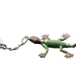 Salamander Schlüsselanhänger Miniblings Anhänger Gecko Eidechse grün braun