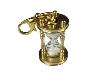 Hourglass Charm Pendant Zipper Pull Miniblings Time Clock Metal Gold