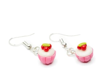 CuPCake Cherry Pie Earrings Miniblings Tart Cherries Around 3D