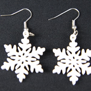 Snowflake Earrings Miniblings Frost Pattern Christmas Star Acrylic 3Cm