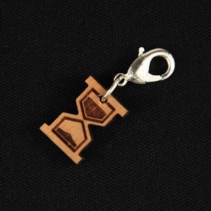 Hourglass Charm Pendant Zipper Pull Miniblings Time Clock Wood image 3