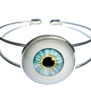 Eye Bangle Miniblings Bracelet Halloween Cabochon Eyes Medicine Eyeball Blue
