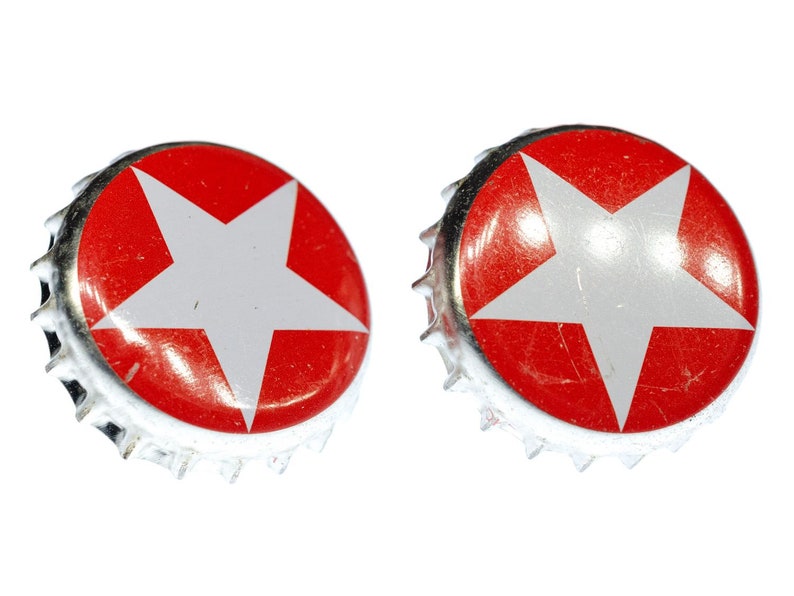 Bottle Cap Cuff Links Cufflinks Miniblings Buttons Box Sterni Red Star Beer