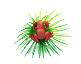 Frog Ring Miniblings Finger Ring Grass Pond Meadow Garden Green Brown