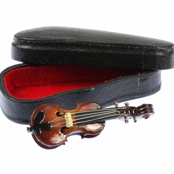 Geige Brosche Geigenbrosche Miniblings Pin Anstecker Anstecknadel Violine + Box