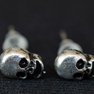 Crane Boucles d'oreille tête crane Miniblings Halloween Goth Silberfarben image 4