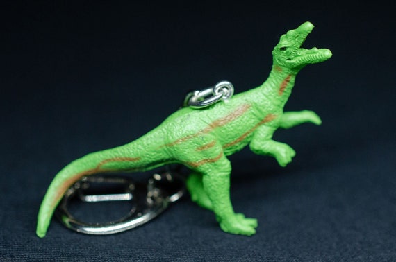 Miniblings T-Rex Tyrannosaurus Rex - Portachiavi a forma di floccato, realizzato a mano, alla moda, verde, 50mm