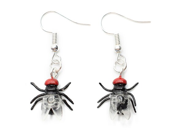 Fly Earrings Miniblings Horror Insect 