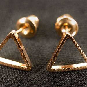 Triangle Earrings Ear Studs Earstuds Miniblings Geometry Shapes Rose Gold image 4