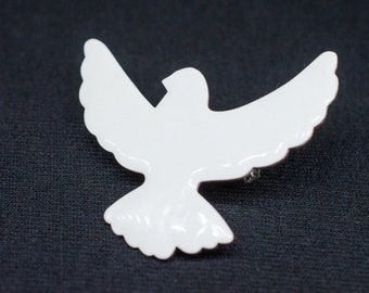 Peace Dove Brooch Pigeons Bird Miniblings Button Pin Badge Bronze Enamel