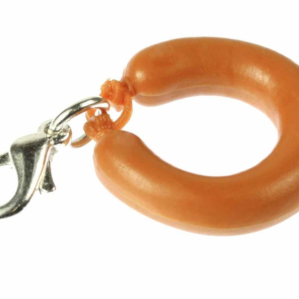 Wurst Fleischwurst Wurstring Charm Salami Fasching Anhänger Bettelanhänger