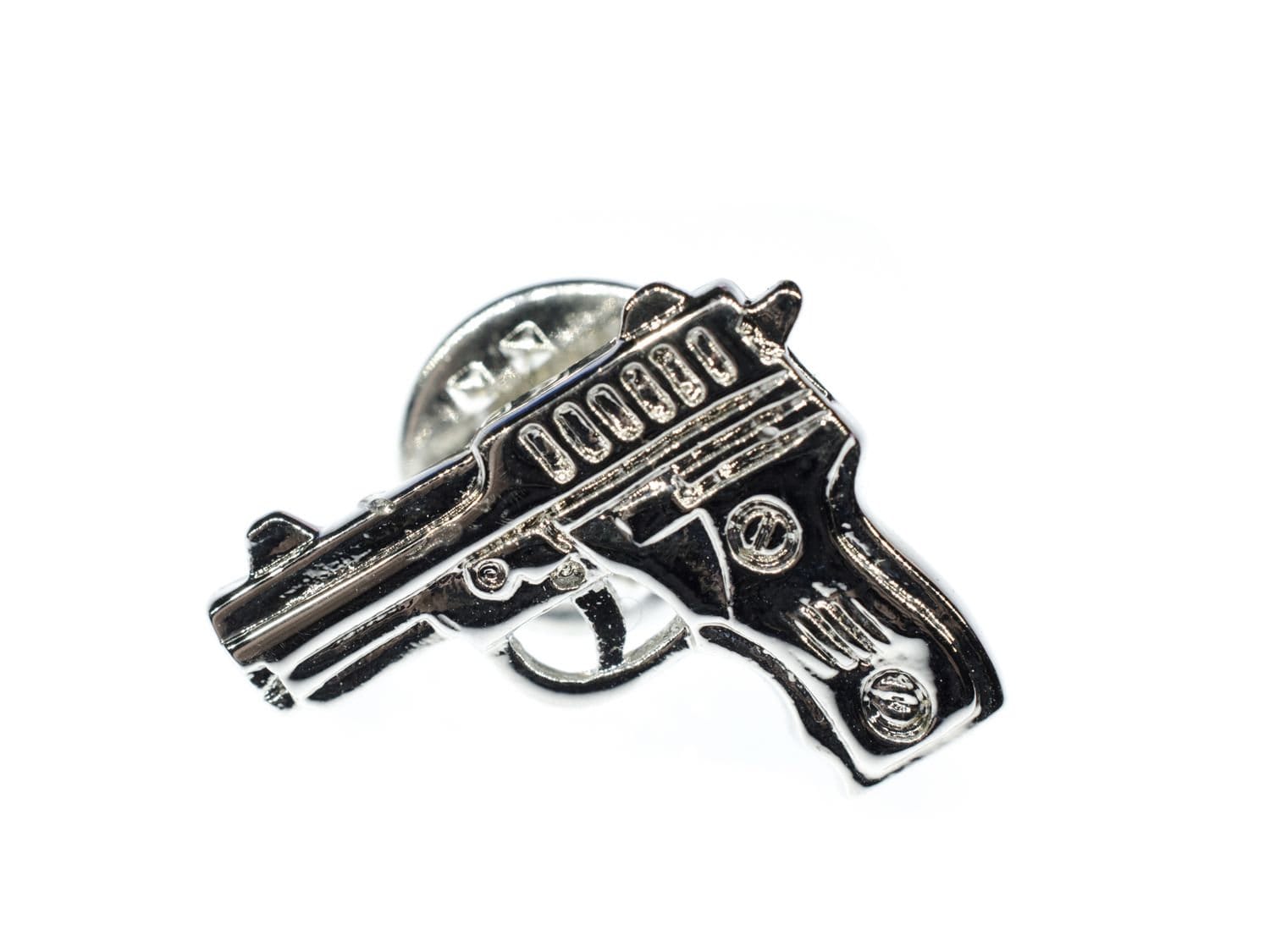 Pin's Vintage Police / Militaire – Revolver, Pistolet, Cible – Insigne Signé Rectiligne