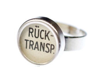 Ring Rücktransport Typewriter Key Miniblings Computer Vintage UPCycling Retro