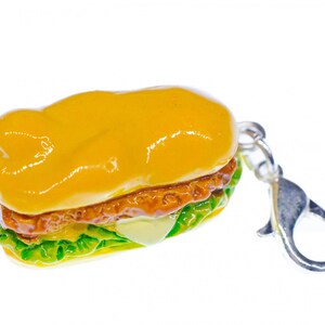 Hot Dog Charm Pendant Bracelet Wristlet Miniblings Burger Sandwich Fast Food 22Mm