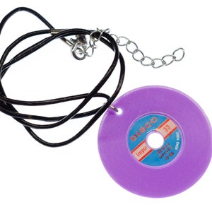 Fiche collier LP 80cm Miniblings disques vinyle pendentif DJ LP Violet