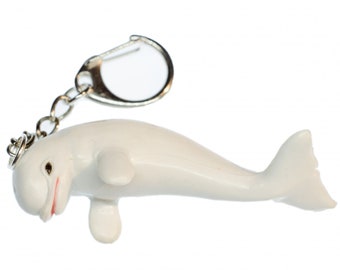 Beluga Key Ring Chain Miniblings Ocean Sea Animal Whale Baby
