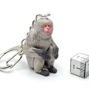 Japanese macaque monkey keyring miniblings snow monkey red-faced macaque image 2