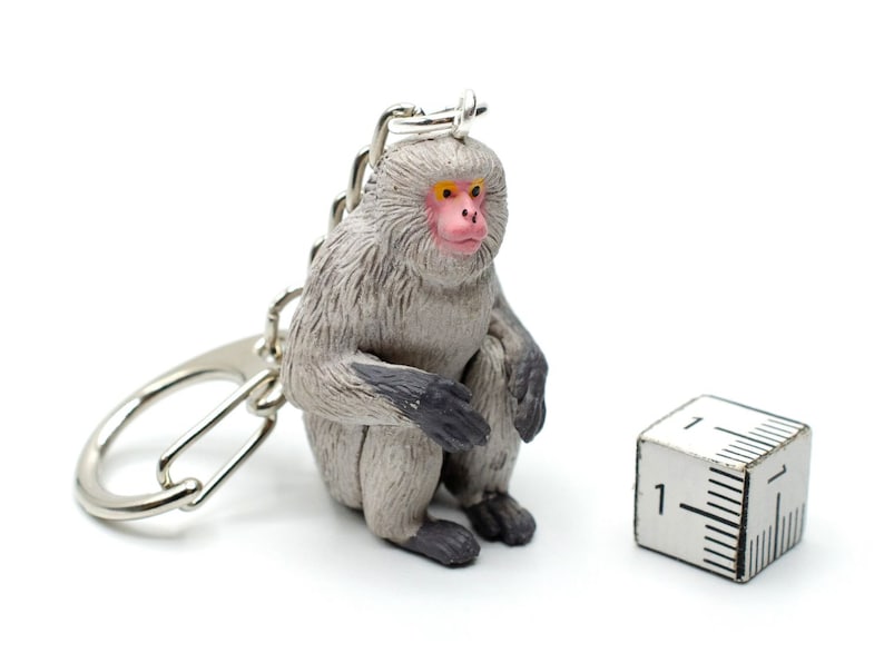 Japanese macaque monkey keyring miniblings snow monkey red-faced macaque image 2