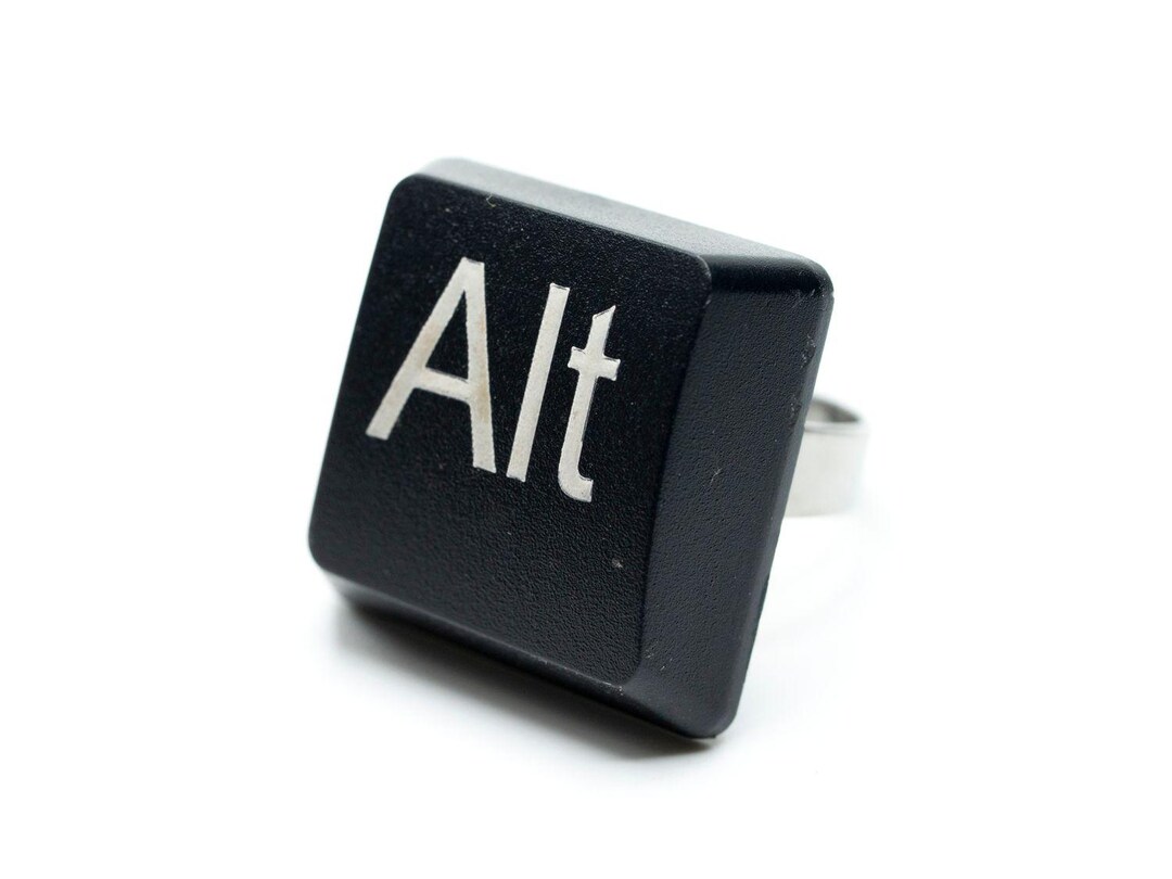 Keyboard Ring ALT Miniblings Key Keyboard PC Character Computer Black ...
