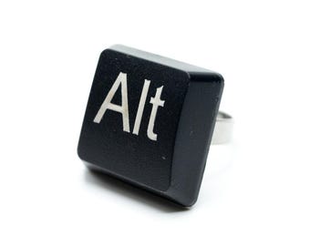 Keyboard Ring ALT Miniblings Key Keyboard PC Character Computer black