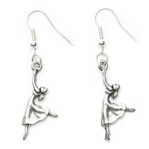 Ballerina Earrings Miniblings Ballet Dancing Dancer Silver Look Up