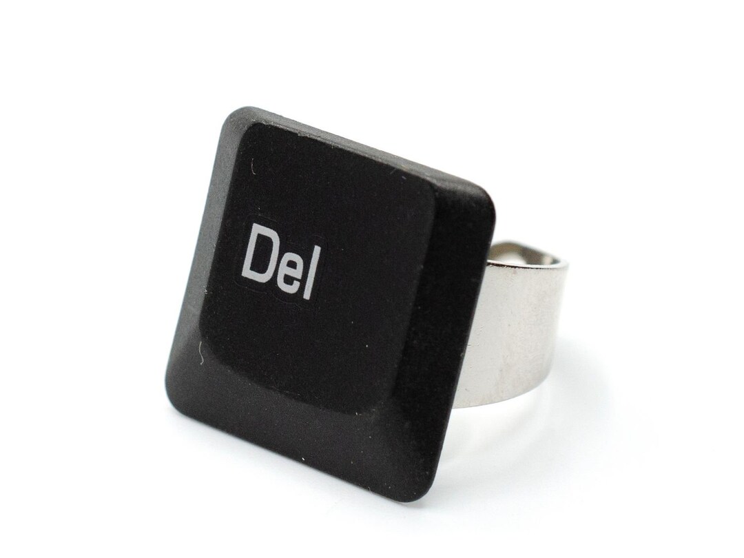 Del Button Keyboard Ring Pc Sign Ring Miniblings Computer Keyboard ...