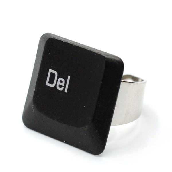 Del Taste Tastaturring PC Zeichen Ring Miniblings Computer Tastatur schwarz