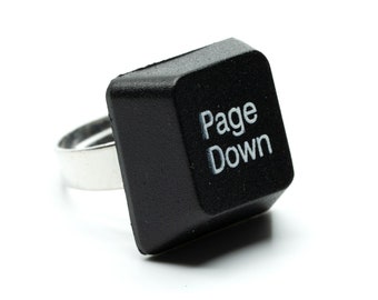 Page Down button keyboard ring pc ring Miniblings computer keyboard black