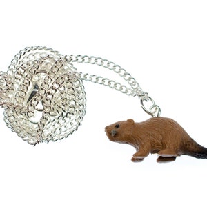 castor collier pendentif collier Miniblings rongeur Loutre Bieber 45cm brun