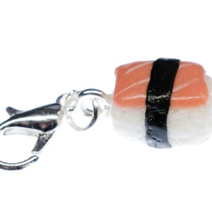 Sushi Charm Pendant Bracelet Miniblings Fish Japan Seafood Nigiri Light Brown