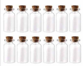 20x Mini vial botellas de corcho vidrio de almacenamiento Miniblings Minif botellas 25 mm