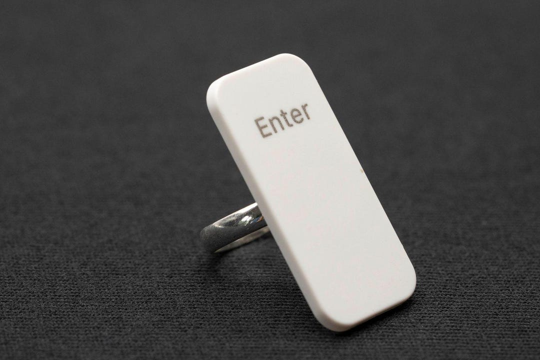Computer Key Ring Enter Key Ring Miniblings Keyboard PC Character Computer White - Etsy