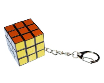 Magic Cube Key Ring Chain Keychain Miniblings 80S Game Dice Cube Retro