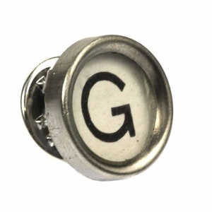 Typewriter Keys Chosse A Letter Name Brooch Pin Badge Miniblings Initials White