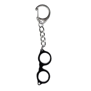 Woody Glasses Key Ring Chain Miniblings Horn-Rimmed Nerd Black