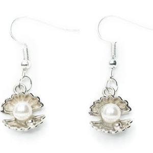 Oyster With Pearl Earrings Miniblings Ocean Sea Shell Pearls Animal Mermaid