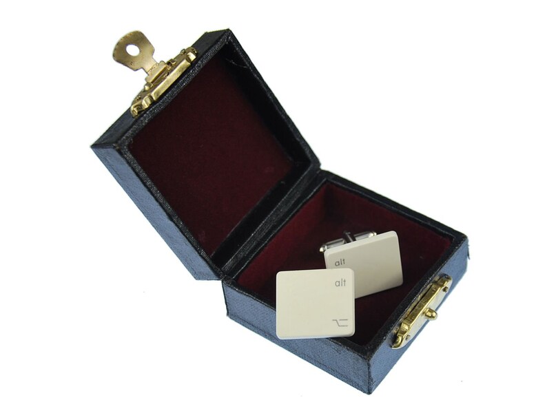 Key Cuff Links Cufflinks Miniblings Vintage Unique Box Button Computer Old