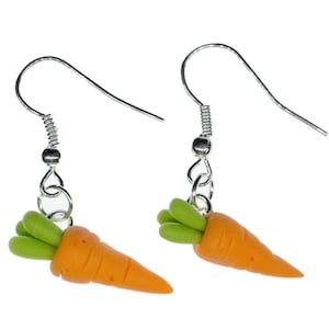 Carrot Carrots Earrings Miniblings Bunny Rabbit Vegetables 3D Orange Root