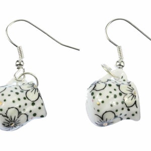Creamer Milk Jug Porcelain Ceramic Earrings Miniblings Coffee Spots Green