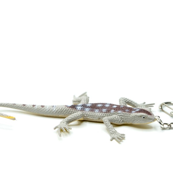 Gekko gecko lezard pendentif porte-cle points de lezard Salamandre gris - brun
