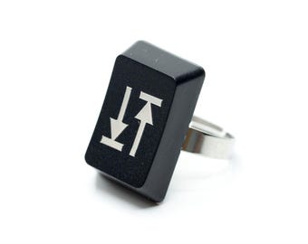 Keyboard Ring TAB Miniblings Key Keyboard PC Character Computer black