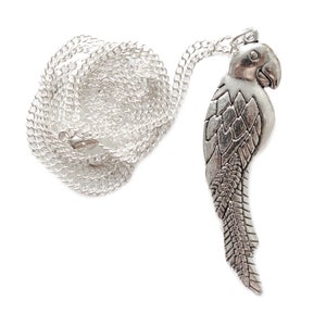 Parrot Necklace Miniblings Bird Macaw Birds Tropical 60Cm Silvered