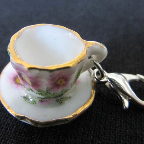 Charm Cup tasse à cafe Tirette porte-cle pendentif Miniblings Goldrand