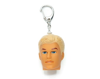 Head Key Ring Key Chain Miniblings Rubber Body Parts Human Men Doll Blond