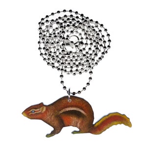 Chipmunk Necklace Miniblings 80Cm Wooden Laserprint Squirrels