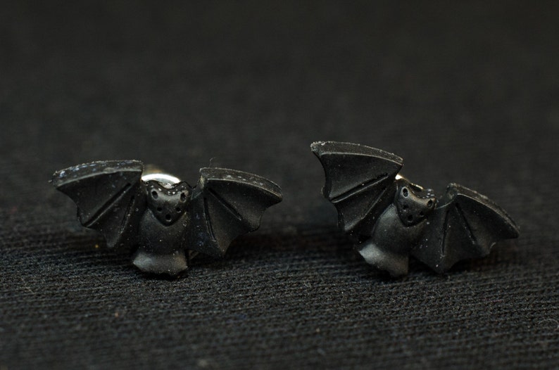 Bat Earrings Ear Studs Earstuds Miniblings Male Animal Vampire Dracula Halloween Bat