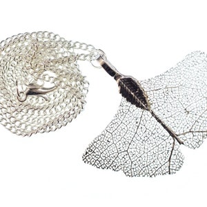 squelette feuille ginko 45cm arbre pendentif Miniblings collier Ginkgo Chine