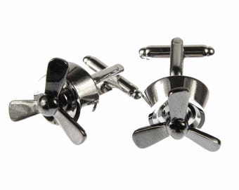 Fan Cuff Links Cufflinks Miniblings Buttons With Box Propeller Cooling Wind